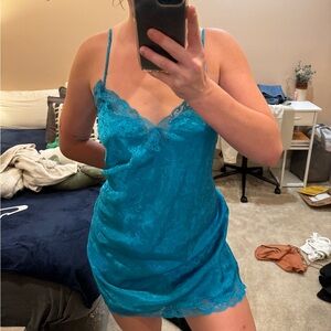 Victoria's Secret Teal Lace Chemise